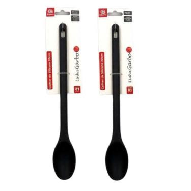 Imagem de Kit 2 Colher de Silicone Vermelha Grande Cabo Longo - SQ Só Qualidade,