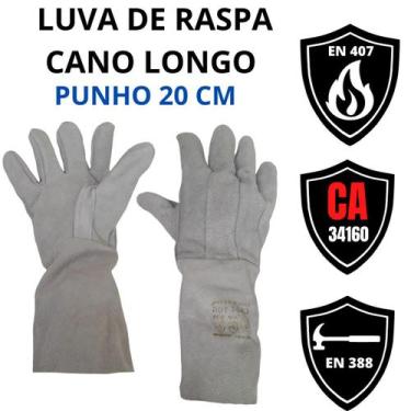 Imagem de Luva Raspa Cano Longo Proteção Epi Soldador Resistente Total Segurança