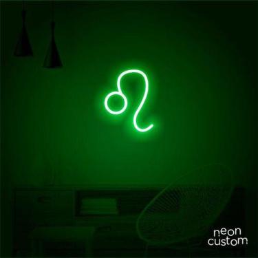 Imagem de luminaria letreiro Neon Led Signo Leão 50x40 luminoso decoração p/ sel