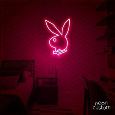 Imagem de luminaria letreiro Neon Led Play Boy 100x65 luminoso decoração p/ self