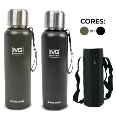 Imagem de Garrafa Térmica Café Suco Água Aço Inox 1L ou 1,5L C/ Bolsa de Transpo