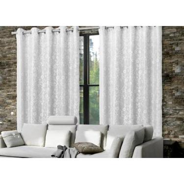 Imagem de Cortina Sala Quarto Renda Com Forro Ilhós 6,00x2,30m Rami - Cortileste