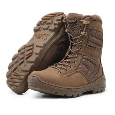 Imagem de Coturno Militar Masculino Couro Cano Alto Acero Extreme, 40, Marrom