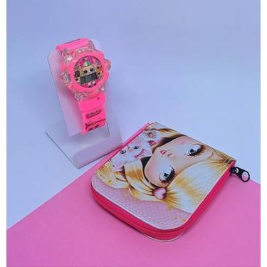 Imagem de Relógio Digital Pisca Luz Led Toca Musica Silicone + Carteira Infantil