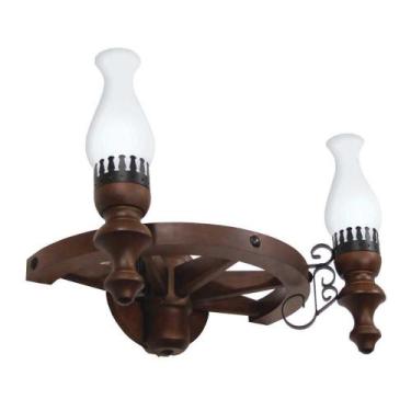 Imagem de Arandela Roda de Carroça Envelhecido 2 Lâmpadas 902E - Luminárias Mull