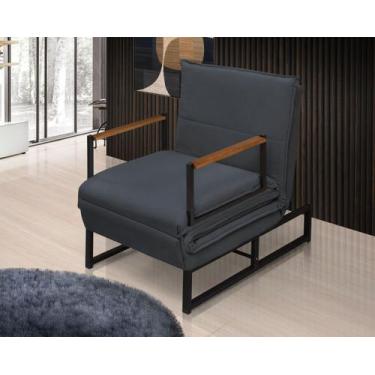 Imagem de Poltrona Estofada Reclinável Versat Retrátil Cama Chaise Puff Clínica 