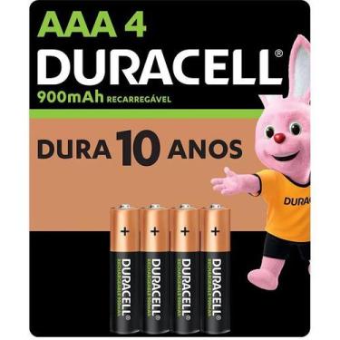 Imagem de Pilha Recarregavel AAA 900MAH Blister com 4 Duracell DX2400 NIMH 1,2V