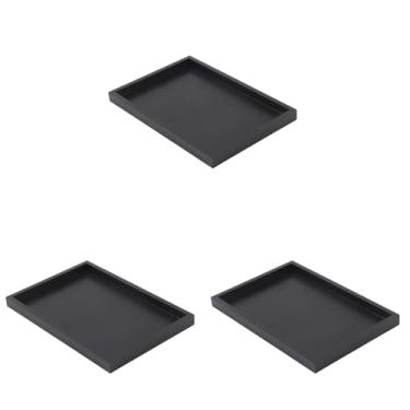 Imagem de Bandeja de chá, 3 Peças, Formato Retangular, Madeira Sólida, chá, café, Lanche, Refeições, Bandeja de Servir, Bandeja de Restaurante, Bandeja de Madeira