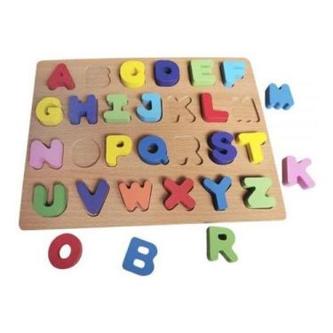 Imagem de Encaixe Divertido Letras Maiúsculas Em Madeira - Toy Mix