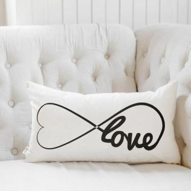Imagem de Almofada Algodão Retangular Estampada 30x50cm Love Infinito - FASTLAR
