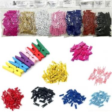 Imagem de 400 Mini Prendedor Pregador de Madeira Decoração Fotos Varal - Inter