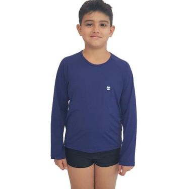 Imagem de Camiseta Masculina Teen Manga Longa UV 50+ Azul Marinho - Stw Moda, Az