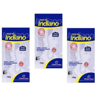 Imagem de Hene em Gel Divina Dama Indiano 03x180gr Preto Medio (Preto Natural) P