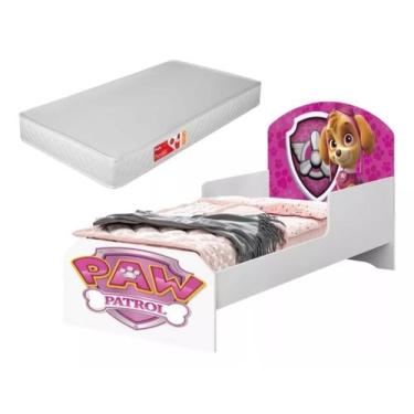 Imagem de Mini Cama Infantil para Menina com Colchão Patrulha Skye Sky - Anyben