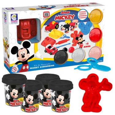 Imagem de Kit Massinha de Modelar Disney C/Forma e Acessórios Mickey - Cotiplás,