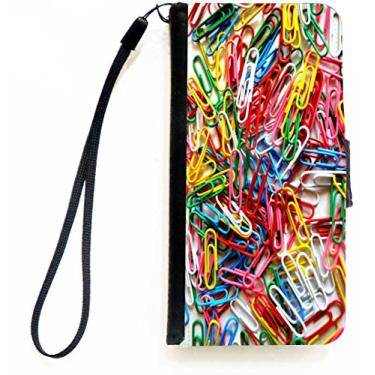 Imagem de Rikki Knight Capa carteira flip com design de clipes de papel para iPhone 5c da Apple com aba magnética