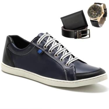 Imagem de Sapatênis Masculino Casual + Carteira + Cinto + Relógio - Carpidera, 4
