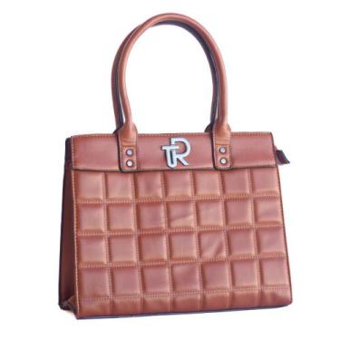 Imagem de Bolsa Escritório Feminina Túlio Rossato Vegana Casual Marrom - Tulio R