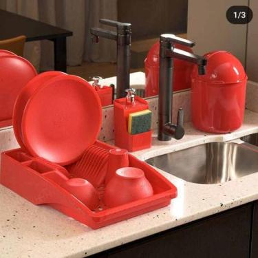 Imagem de Escorredor De Louças Cozinha Pratos E Talheres De Plástico Slim Uz - U