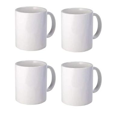 Imagem de BLUE RIBBON Caneca de café branca em branco de sublimação lisa feita de cerâmica - 325 ml - Vem com caixa de presente e suportes de espuma (embalagem com 4)