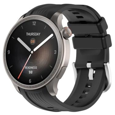 Imagem de Compatível com pulseiras de equilíbrio Amazfit para mulheres e homens, pulseiras de relógio de substituição de silicone esportivas ajustáveis para Amazfit Balance (A2286) (preto)