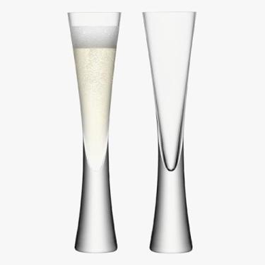 Imagem de Sihanoukville Conjunto de 2 taças de champanhe – taças de champanhe de cristal sopradas à mão, taças elegantes de 142 g para champanhe e prosecco, taças transparentes sem chumbo para presentes de