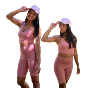 Imagem de Conjunto Fitness Legging e Top para Academia - SWG Store, Rose, GG