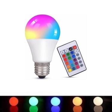 Imagem de Lampada 5W Led Bulbo Rgb Colorida Controle Remoto E27 Bivolt - Led For