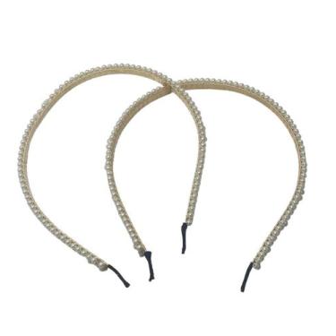 Imagem de Kit 2 Arcos Tiara Pérola Acessório para Penteados 14cm - Blook