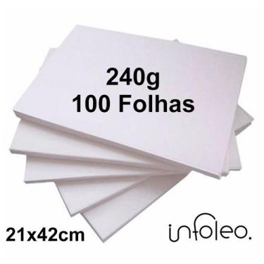 Imagem de Papel Offset  21x42cm 240g Branco Falso A3 - 100 Folhas - Chambril