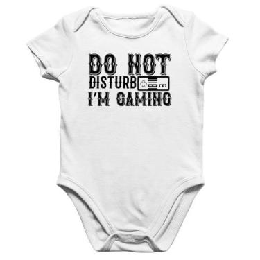 Imagem de Body Bebê Algodão Do Not Disturb I'm Gaming - Foca na Moda, Branco, M