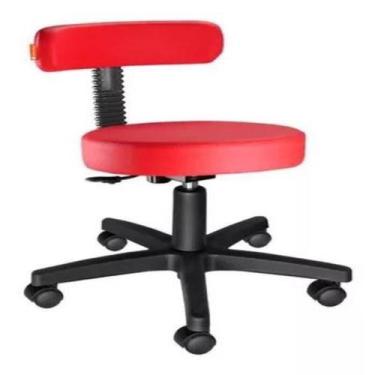 Imagem de Cadeira Mocho Com Encosto Slim Vermelho - Urban