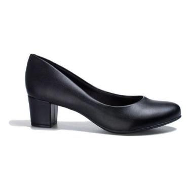 Imagem de Sapato Scarpin Salto Baixo Social Beira Rio Confort 4777409, Preto, 35