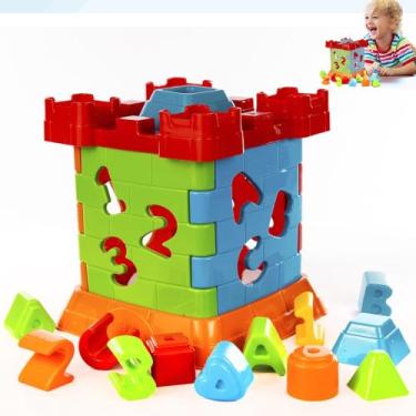 Imagem de Brinquedo Educativo Cubo Castelo Peças Encaixe Menino Menina - Divplas