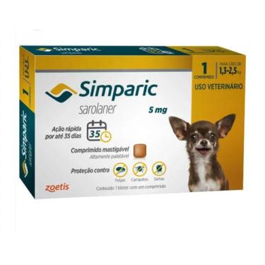 Imagem de Antipulgas e Carrapaticida Para Cães Simparic Tamanhos, 5mg