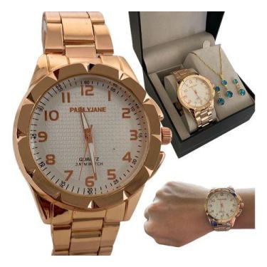 Imagem de Relógio Feminino Original Quartz Moda Pronta Entrega + Joias - EEA SEM