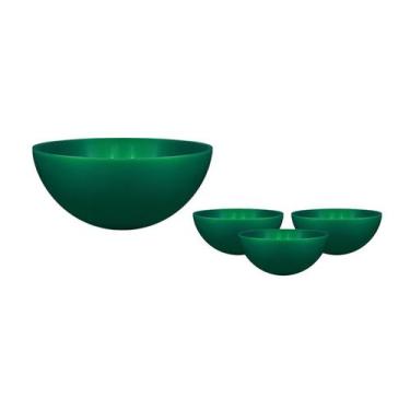 Imagem de Kit 4 Mini Bowl Verde 240Ml Plástico Premium - Bb Store