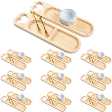 Imagem de Petisqueira Madeira Valor Atacado Kit com Garfinhos - Carmisini