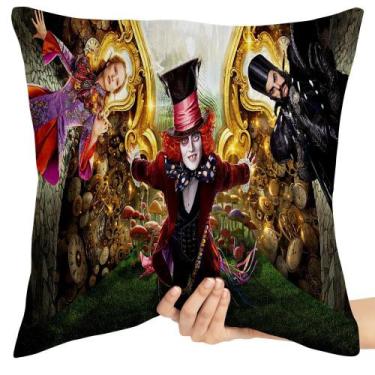 Imagem de Almofada 45x45 cheia Chapeleiro Maluco Alice e o Tempo - Empório Dutra