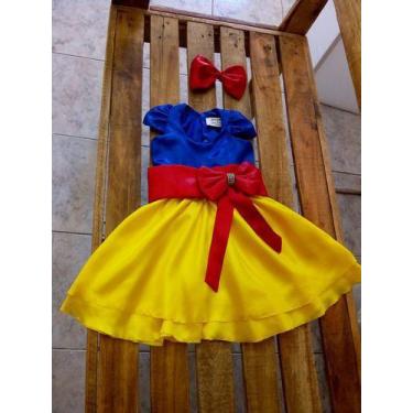 Imagem de Vestido Branca De Neve Infantil + Laço tiara Luxo - AUGUI Noivas, Amar