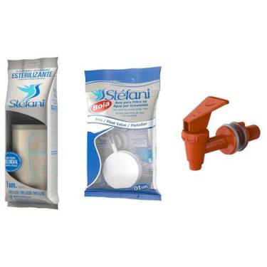 Imagem de Kit Vela Filtro Barro Ação Esterilizante + Boia + Torneira - Cerâmica 