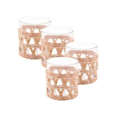 Imagem de Jogo 4 Copos De Vidro Água Suco Drinks Resistente Luxo - WOLFF, Transp