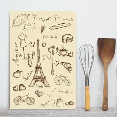 Imagem de Placa Decorativa Paris em Gravuras Cidade MDF 20x30cm - Quartinhos