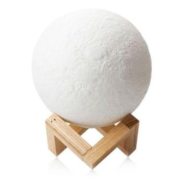 Imagem de Luminaria 3d Lua Cheia 15cm Usb Touch 4 Cores Não Regarregav - oem