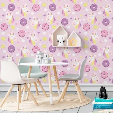 Imagem de Papel De Parede Adesivo Donuts Unicórnios N06173 0,58X2,5M - Adesivo B