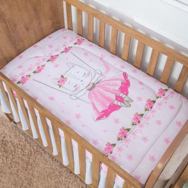 Imagem de Edredom de Berço Estampado Gatinha Rosa - Miguel Baby