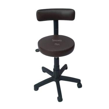 Imagem de Cadeira secretaria mocho podóloga estética - para dentista,manicure, tatuador,  corano marrom