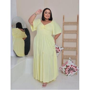 Imagem de Vestido Plus Size Candy Collor Longo Cigana Fenda Frontal - On.shop, P