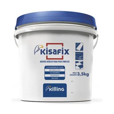 Imagem de Cola Piso Vinilico Rejunte Adesivo Kisafix 3.5kg Branca Resistente Umi