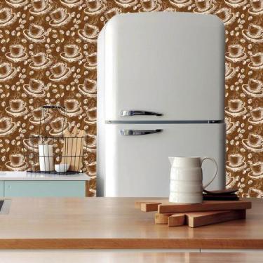 Imagem de Adesivo de Parede Feijão e Café Marrom Vinil 310x58cm - PapeldeParedeD